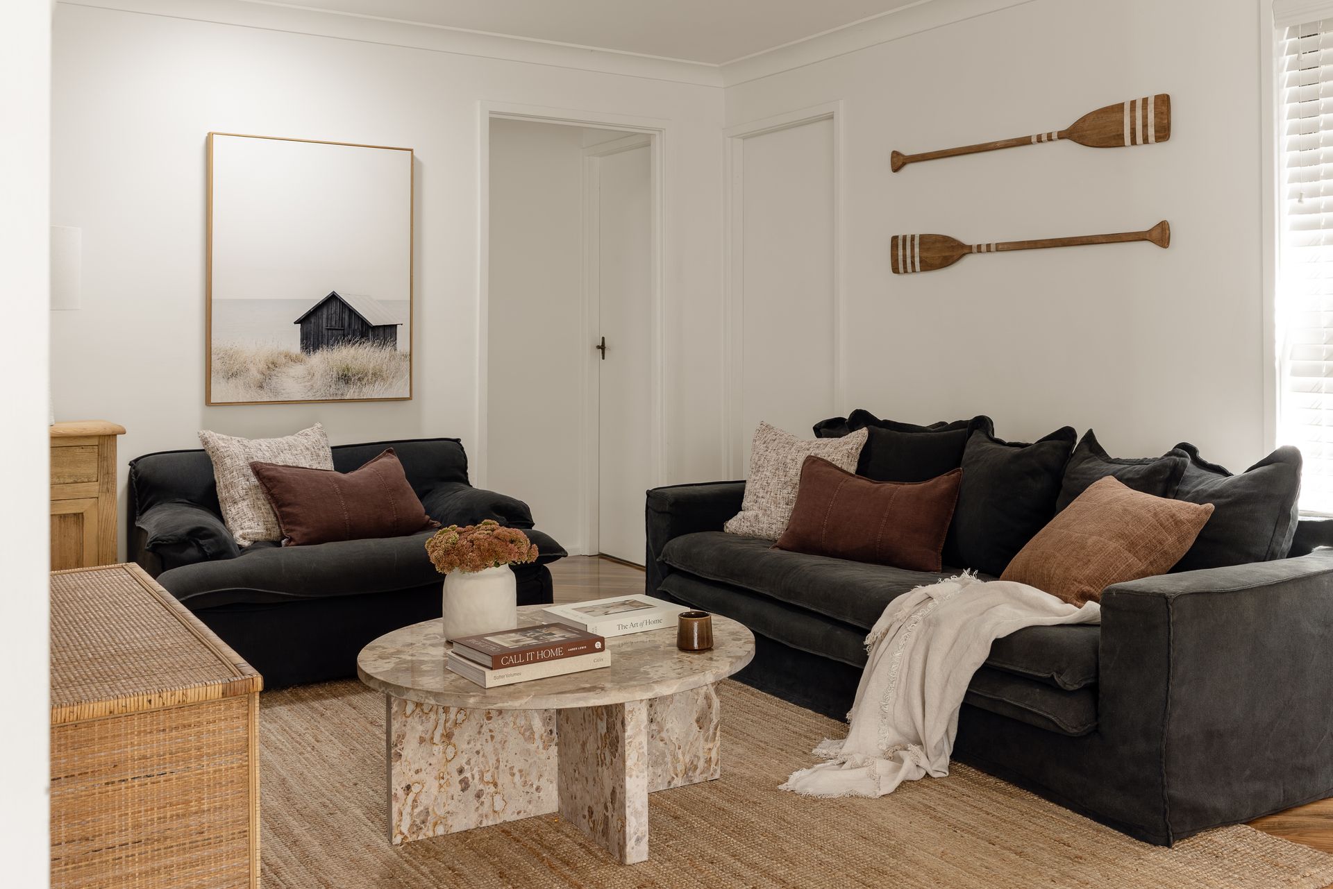 Elegant sofa & marble table at Sandalwood at Huskisson