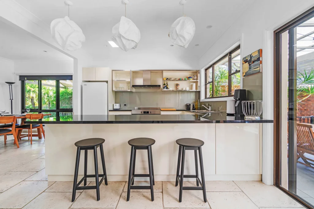 Modern island kitchen at Allegra, Huskisson, Jervis Bay