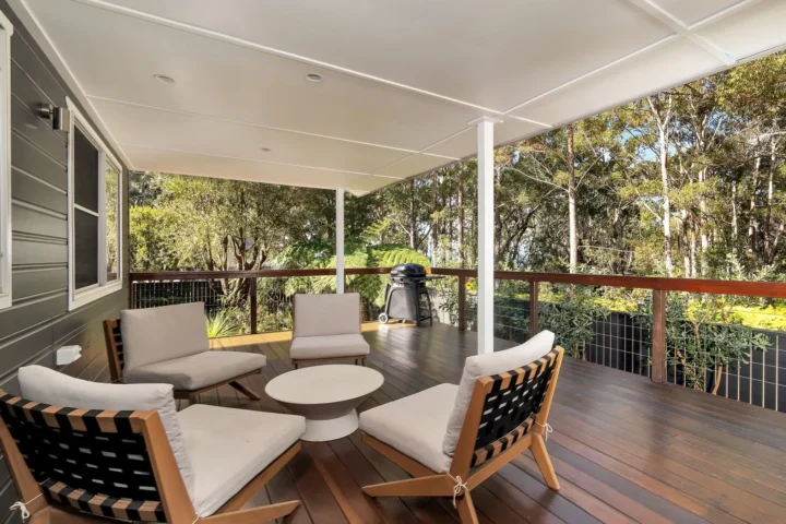 outdoor living room with luxirous setting
