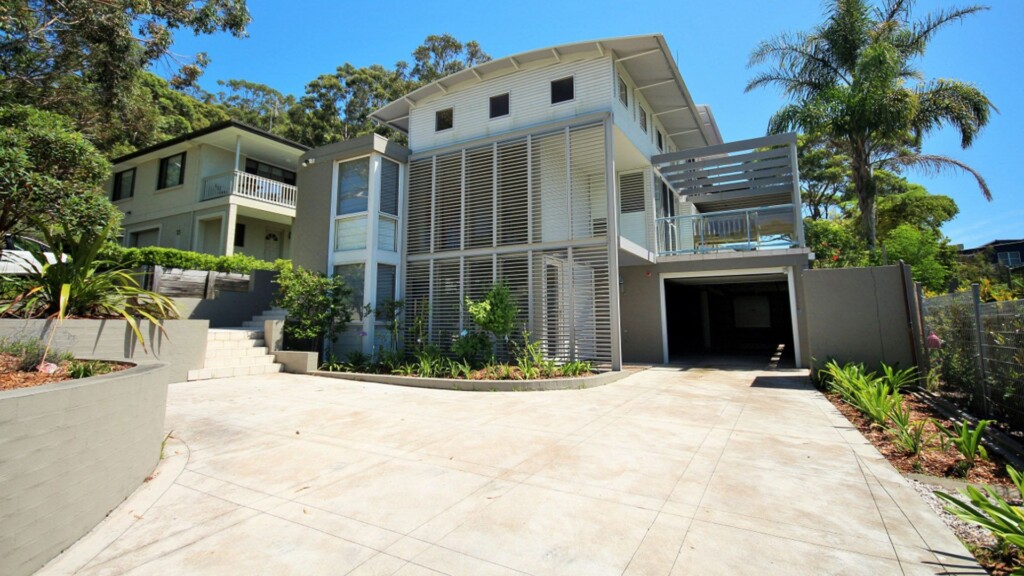Modern exterior of Shorelines at Hyams Beach with sleek facade