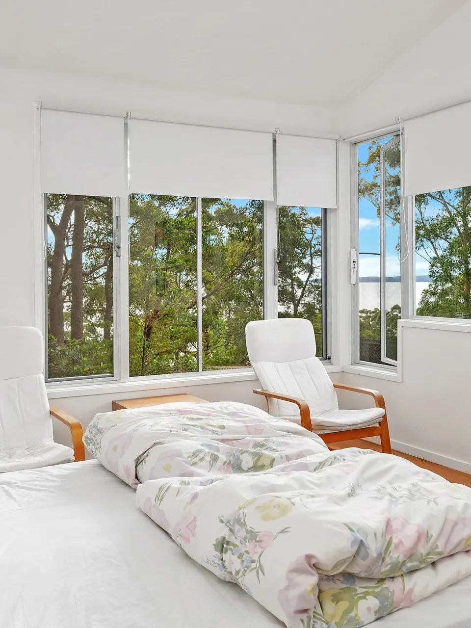 bedroom looking at bush settings
