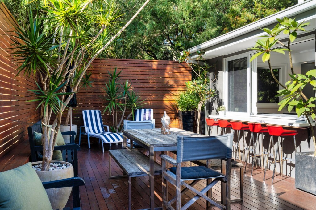 outdoor bar and dining table