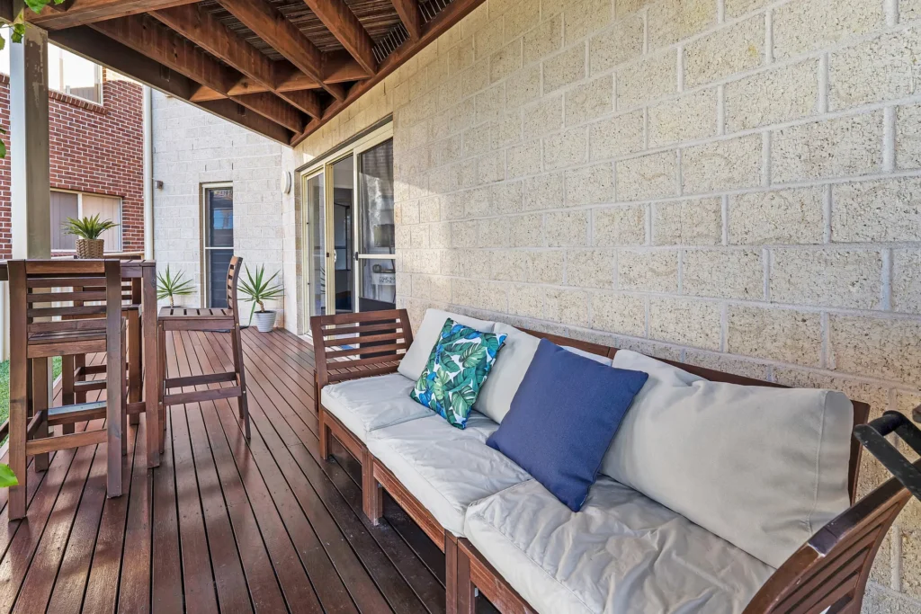 outside living room and dining area at the Blue Horizon