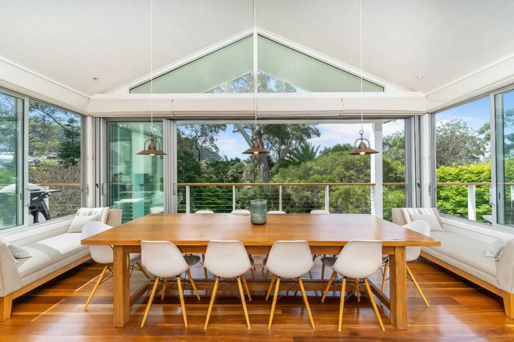 large dining tables with view