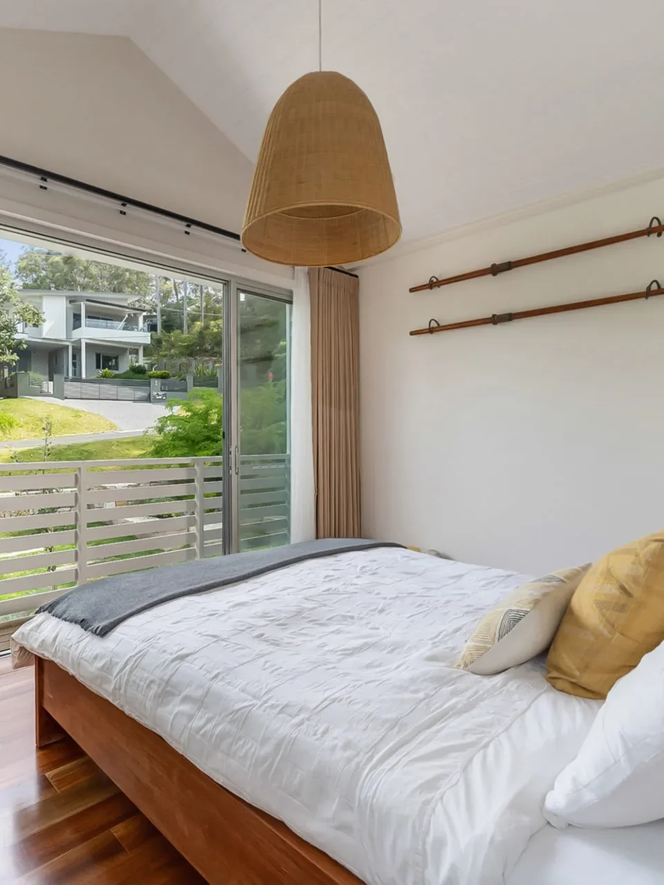 spacious bedroom with view hyams beach