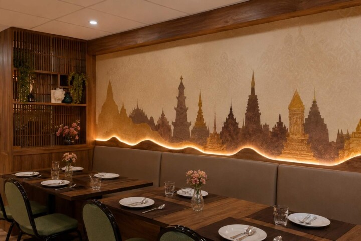 cozy dining area inside nana on the bay thai restaurant