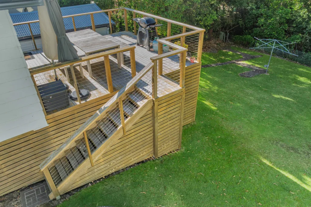 stairs and backyard