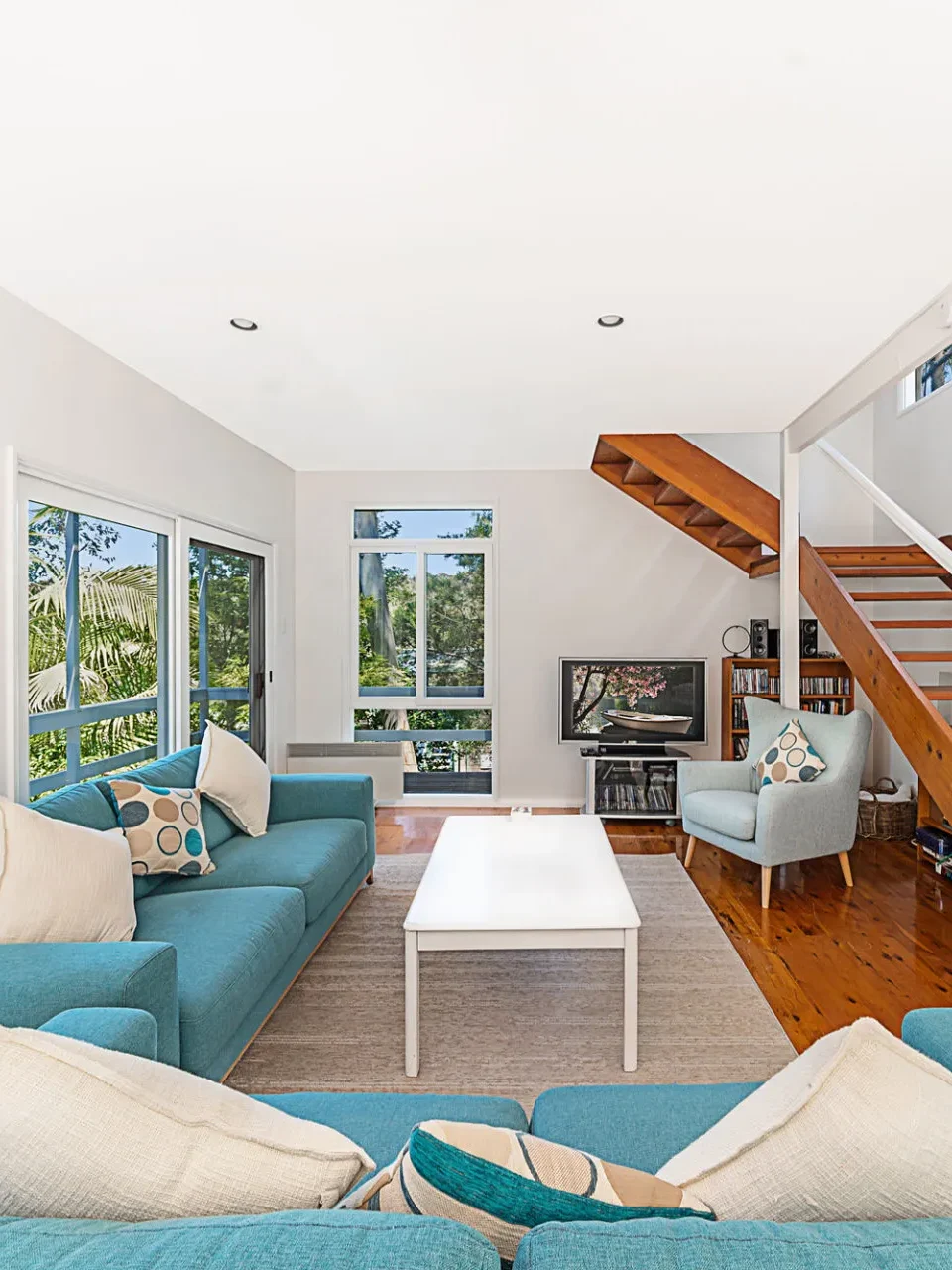 spacious living room layout