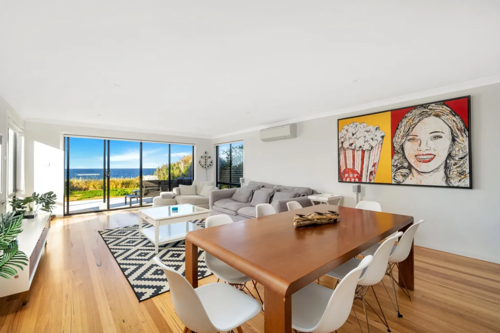 Spacious dining and living area at Beach Perfect, Culburra Beach