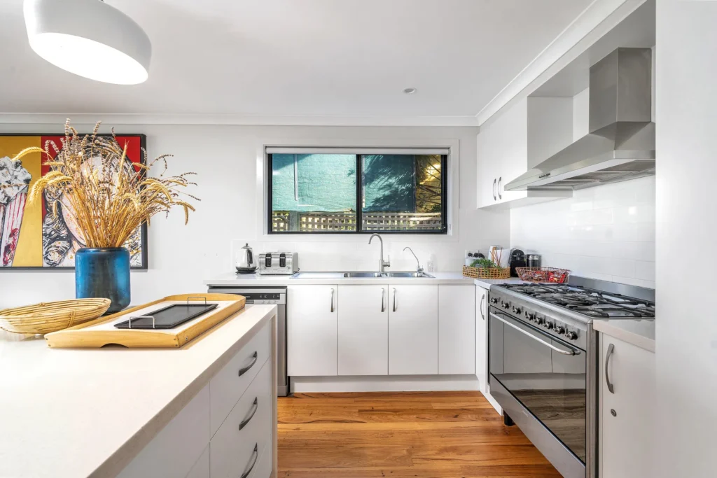 Bright contemporary kitchen at Beach Perfect, Culburra Beach