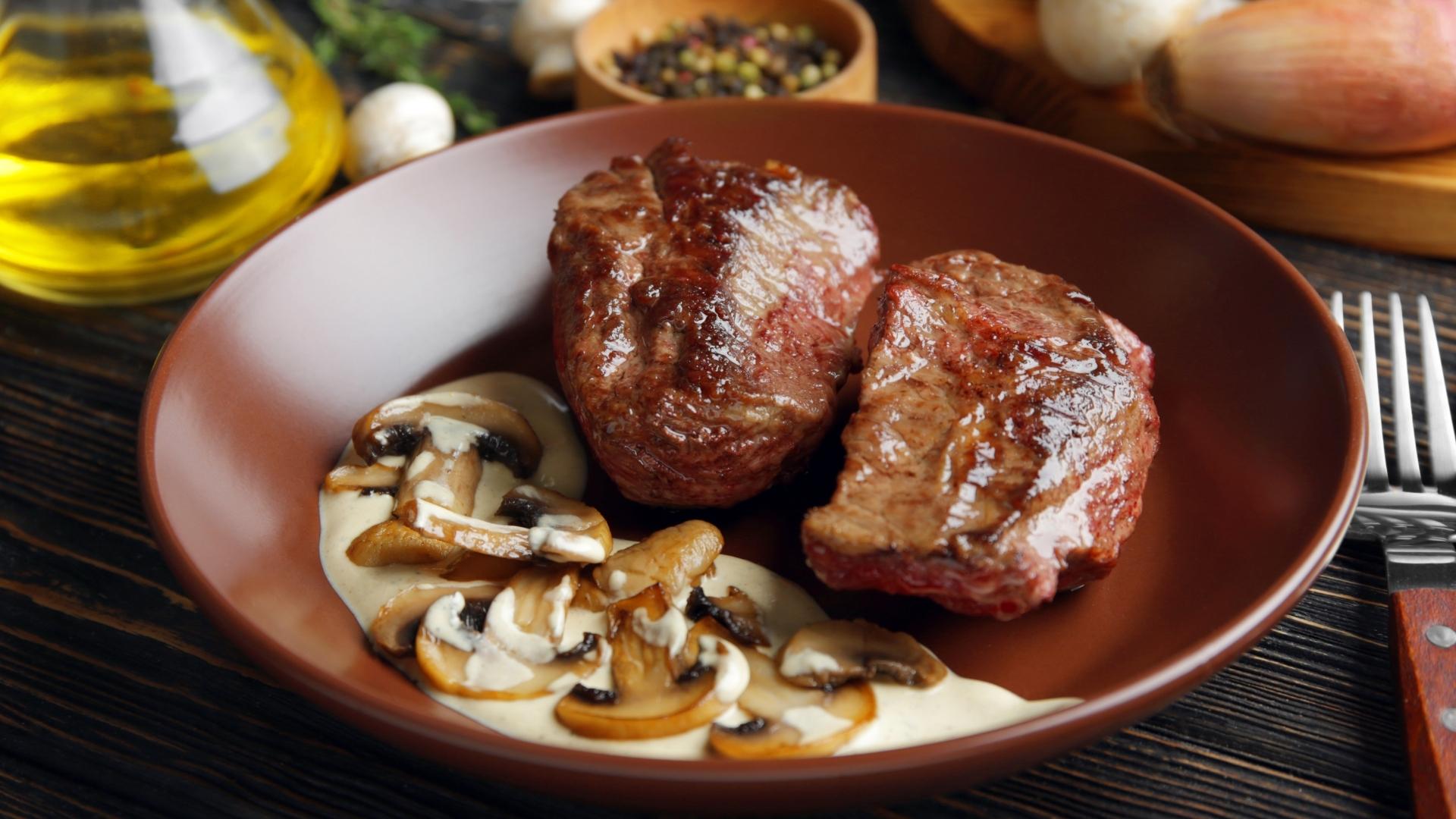 Steak with Diane sauce in Culburra Bowling Club