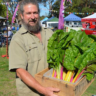 local farmer with fresh produce