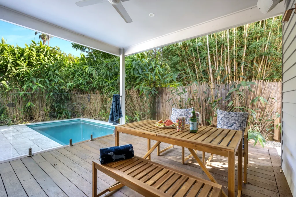 outdoor pool at pet-friendly accommodation in berry