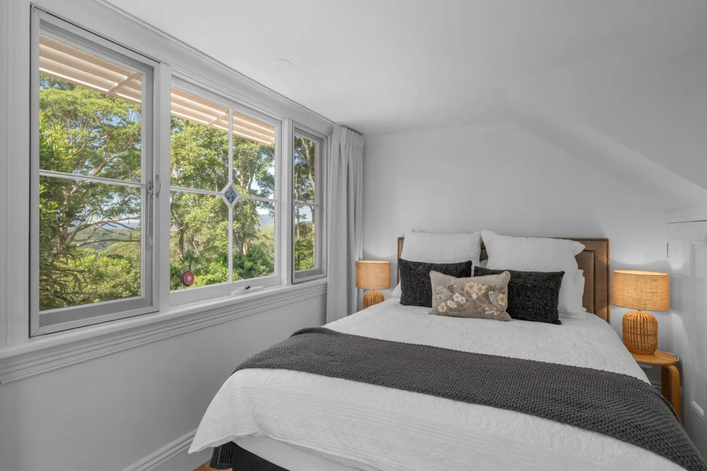 cosy bedroom with natural views