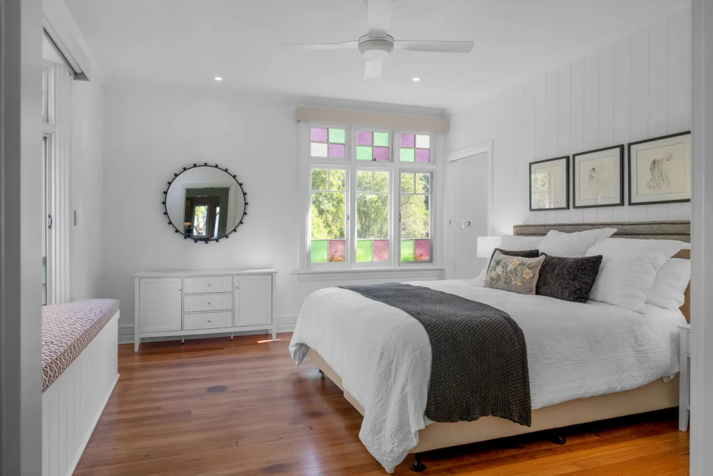 bright bedroom with natural views